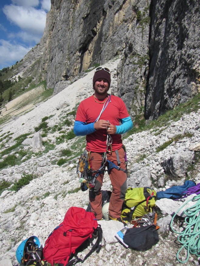 Klar for trad i Passo Sella :)